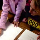 Service Member Jen Kruzansky, a UConn alumna, in the classroom in Norwalk, Connecticut.