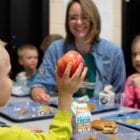 The cafeteria at Oelwein Wings Park Elementary in Iowa