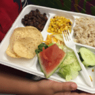 A student's nacho lunch tray on the first day of My Way Cafe